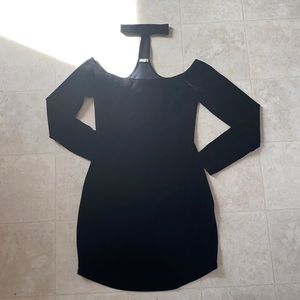 Black velvet choker cocktail dress